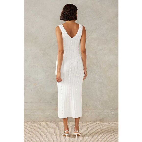 MON RENN POM POM KNIT DRESS - PEARL Winter Fall VACATION Dress size S NWT - Picture 4 of 7